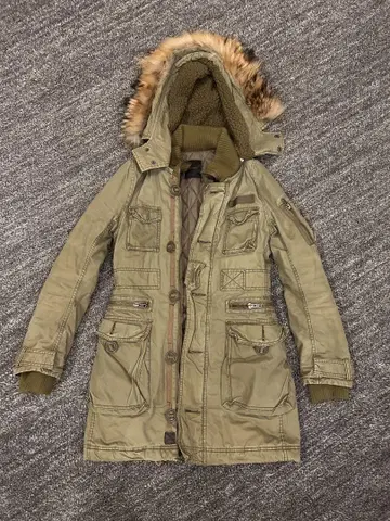 moussy 퍼 모즈 코트 올리브 그린