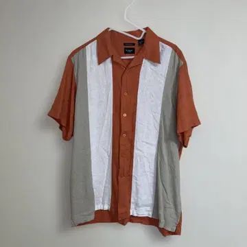 90s Haggar 하가 오픈 카라 반팔 셔츠 린넨
