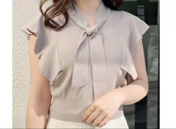 [ MERCURY DUO ] 보타이 러플 컴팩트 니트