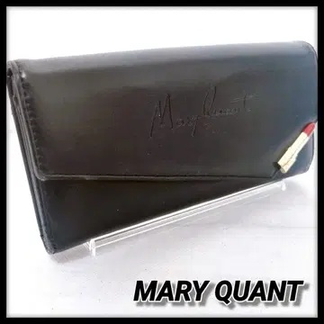 MARY QUANT 마리콴트 장지갑 블랙 가죽 메탈 립