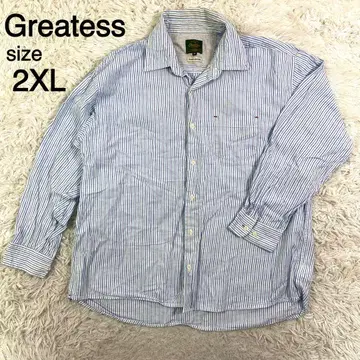 THE Greatesp 블루칼라 스트라이프 패턴 긴팔 셔츠