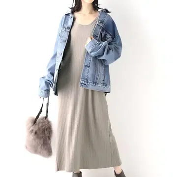 [SLOBE IENA] 골지 리브 컷 원피스