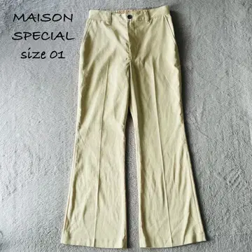 SALE MAISON SPECIAL 밑단 플레어 팬츠 베이지 사이즈 01