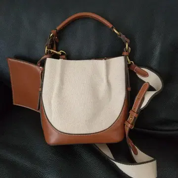 ZARA 캔버스 버킷 백 바이컬러