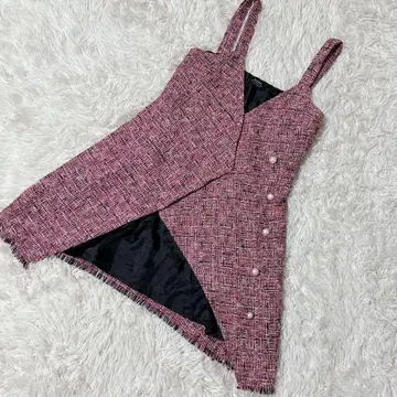 [ c5723 ] Bershka 상의 트위드 슬리브리스 퍼플