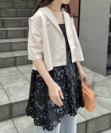 Kastane 바텐 레이스 튜닉 블랙