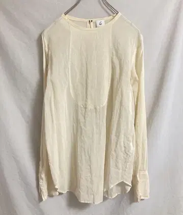 6(ROKU) 로쿠 COTTON SUKE SHIRT 베이지 긴팔 시스루