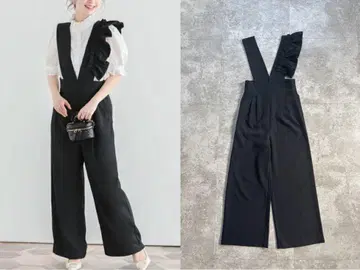 Fit more 언밸런스 프릴 멜빵바지