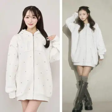 새상품 미개봉 Darich DD 로고 비쥬 지퍼 후드티 WHT