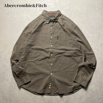 Abercrombie&Fitch 체크 버튼다운 셔츠 긴팔 그린 BD