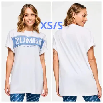 신상 ZUMBA 화이트 로고 티셔츠 반팔 신상 XS/S 남녀 공용