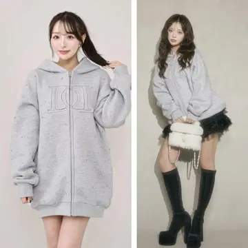 새상품 미개봉 Darich DD 로고 비쥬 지퍼 후드티 GRY