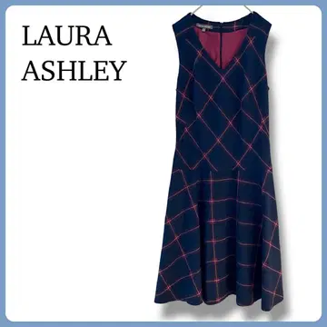 LAURA ASHLEY 슬리브리스 원피스 체크 무늬 클래시컬