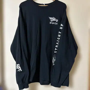 Dragon Ash 블랙 롱T StraightUP 투어 티셔츠