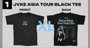 JVKE 티셔츠 ASIA TOUR BLACK TEE 사이즈 XL