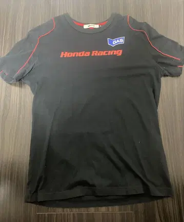 Honda Racing x GAS 콜라보 T셔츠 블랙 레드 라인