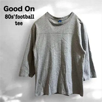 Good On 80s' 풋볼 티셔츠 멜란지 그레이 7부 소매 굿온