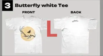 JVKE 셔츠 Butterfly White Tee 사이즈 L