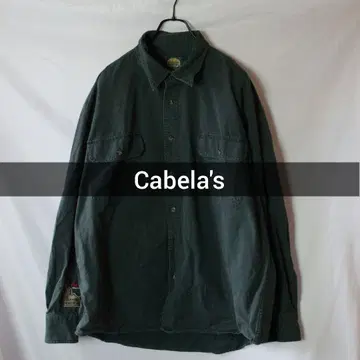 Cabela's 다크 그린 긴팔 셔츠 더블 포켓 XL 사이즈
