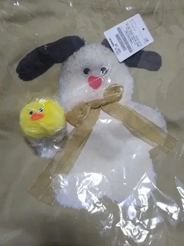 mojojojo 리본 포함 토트백 강아지 페이스 마스코트 병아리 세트