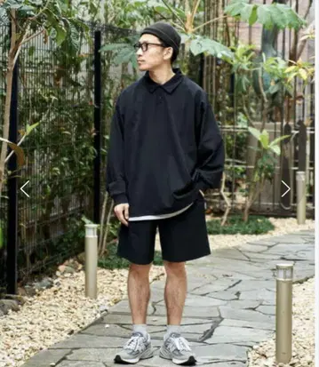 FUNCTIONAL WIDE LONG SLEEVE 피케 셔츠 블랙