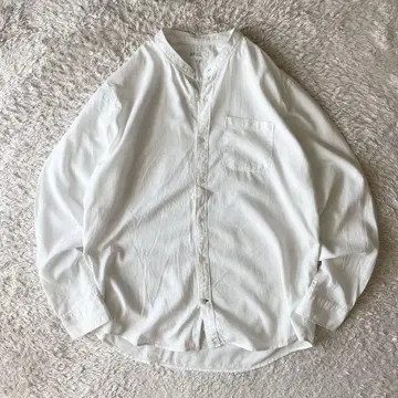 GAP 새상품급 린넨 코튼 밴드 카라 셔츠 L 화이트