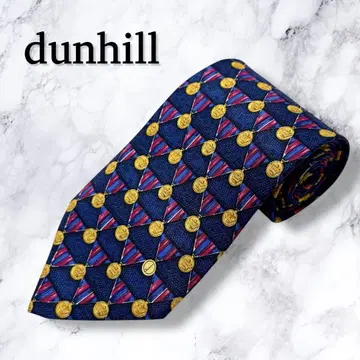 [새 상품] dunhill 던힐 넥타이 실크 고급스러움 이탈리아제 네이비