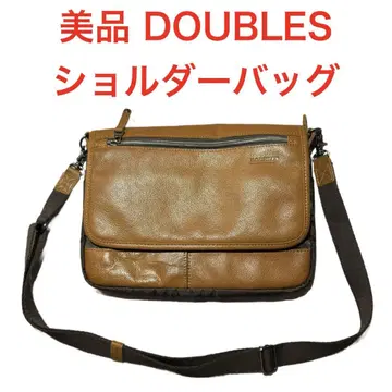 새상품급 DOUBLES 더블스 가죽 숄더백 카멜 브라운