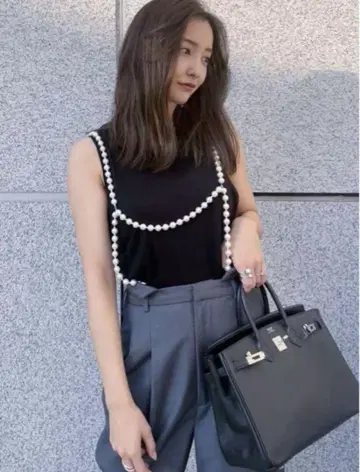 DROP PEARL SUSPENDER PANTS 그레이 S 사이즈