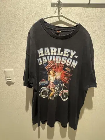 HARLEY-DAVIDSON 프린트 T셔츠 블랙