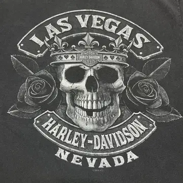 harley-davidson 라스베이거스 스컬 장미 티셔츠 00s