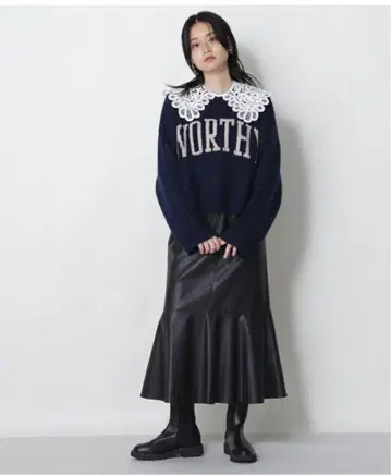 NATURAL BEAUTY BASIC 인조 가죽 스커트