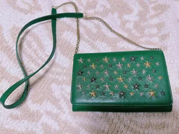 JIMMY CHOO 부속품 모두 있음 그린 가죽 백