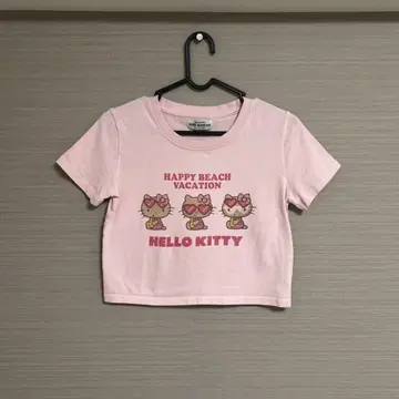 햇볕에 탄 키티 티셔츠 크롭 기장 오키나와 한정