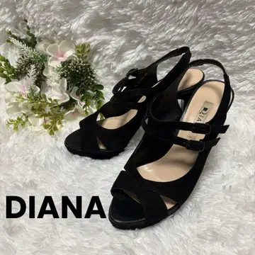 DIANA 다이애나 스웨이드 스트랩 샌들 블랙 오픈토