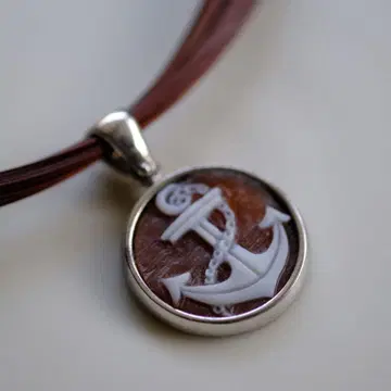 [한정 가격 인하] 이탈리아: 카메오 펜던트 탑 닻 모양