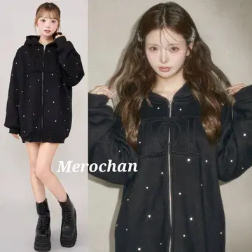 Darich DD 로고 비쥬 지퍼 후드티 블랙