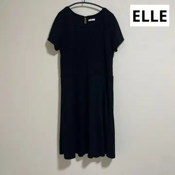 ELLE 엘르 반팔 무릎 기장 원피스 검정 블랙 캐주얼 포멀 새상품급