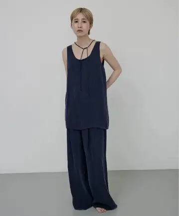 [ lit ] Choker Set Cupra Tops Easy Pants