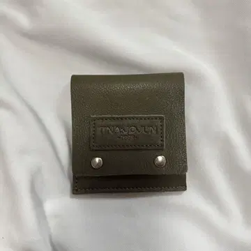TINAJOJUN 천연 가죽 미니 지갑 카키