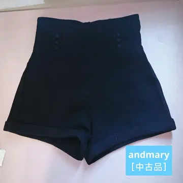 앤드마리 andmary 하이웨스트 블랙 숏팬츠 버튼