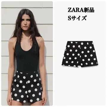 완판 ZARA 하이웨스트 숏팬츠 도트 S 택 포함 새 상품