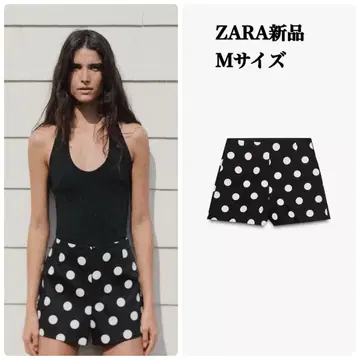 완판템 ZARA 하이웨스트 숏팬츠 도트 M 택 포함 새상품