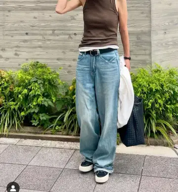 FASHIRU 스트레이트 데님 팬츠