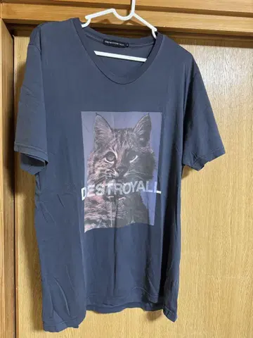 THEE HYSTERIC XXX 고양이 프린트 티셔츠 L