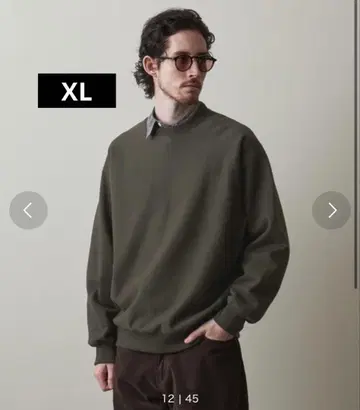steven alan 셋인 슬리브 크루넥 맨투맨 카키