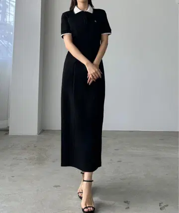 폴로 원피스 I라인 블랙