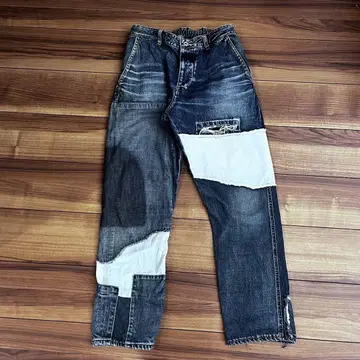 AOZORA 패치워크 디자인 데님 팬츠 사이즈 2