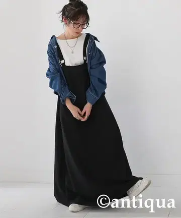 [ antiqua ] 심플 모드. [ 멜빵 스커트 ] [ 안티카 ]