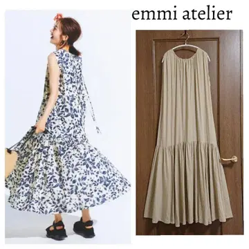 emmi atelier 린넨 볼륨 리본 원피스